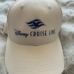 Brand New Disney Cruise Line Beige Baseball Cap with Blue Embroidery